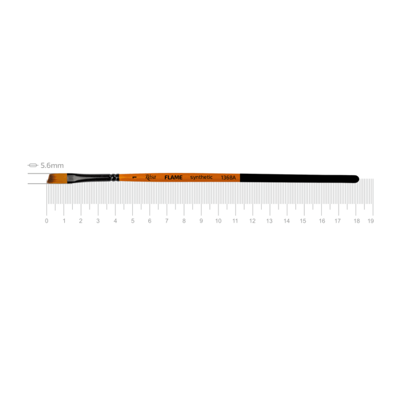 Пензель синтетика кутова Rosa Flame 1368А №1 коротка ручка