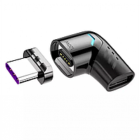 Адаптер магнитный для Кабеля USB Magnetic Type-C 120W угловой 90 градусов Цвет Черный