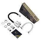 Набір Кухонна мийка Luminex 5045 сіра + та змішувач для кухні з гнучким виливом Kroner - ESG035BLK, фото 10