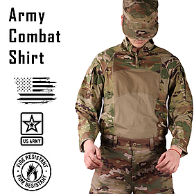 Бойова вогнестійка сорочка, Розмір: X-Small, Type II UBACS, Колір: OCP Scorpion W2, US Army Advanced Quarter Zip