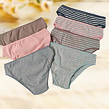 Жіночі трусики хлопкові рубчик Nicoletta набір 7 шт Розміри M L XL XXL, фото 2