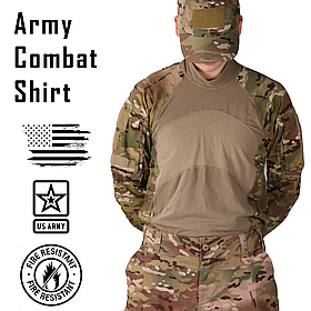 Бойова вогнестійка сорочка, Розмір: X-Small, Type I UBACS, Колір: MultiCam, US Army Combat Shirt