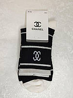 Носки женские Chanel (36-41) повседневные черно-белый