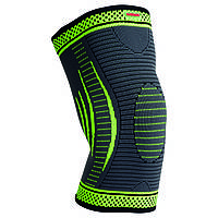 Компресійний наколінник MadMax MFA-284 3D Compressive knee support Dark grey/Neon green (1шт.) L
