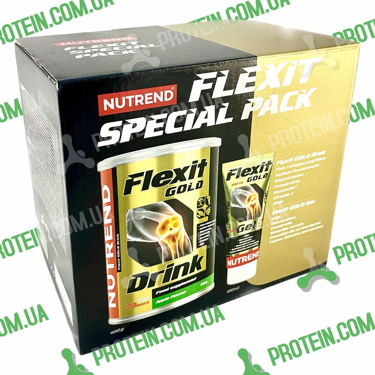 Хондропротектор Nutrend Flexit Drink Gold 400 г Яблуко + БЕЗКОШТОВНО Flexit Gold Gel 100 мл, фото 1