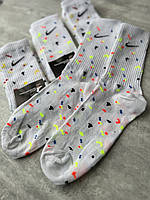Носки Nike высокие спортивные носки Найк белые тренировочные с логотипом 18 пдпобедп
