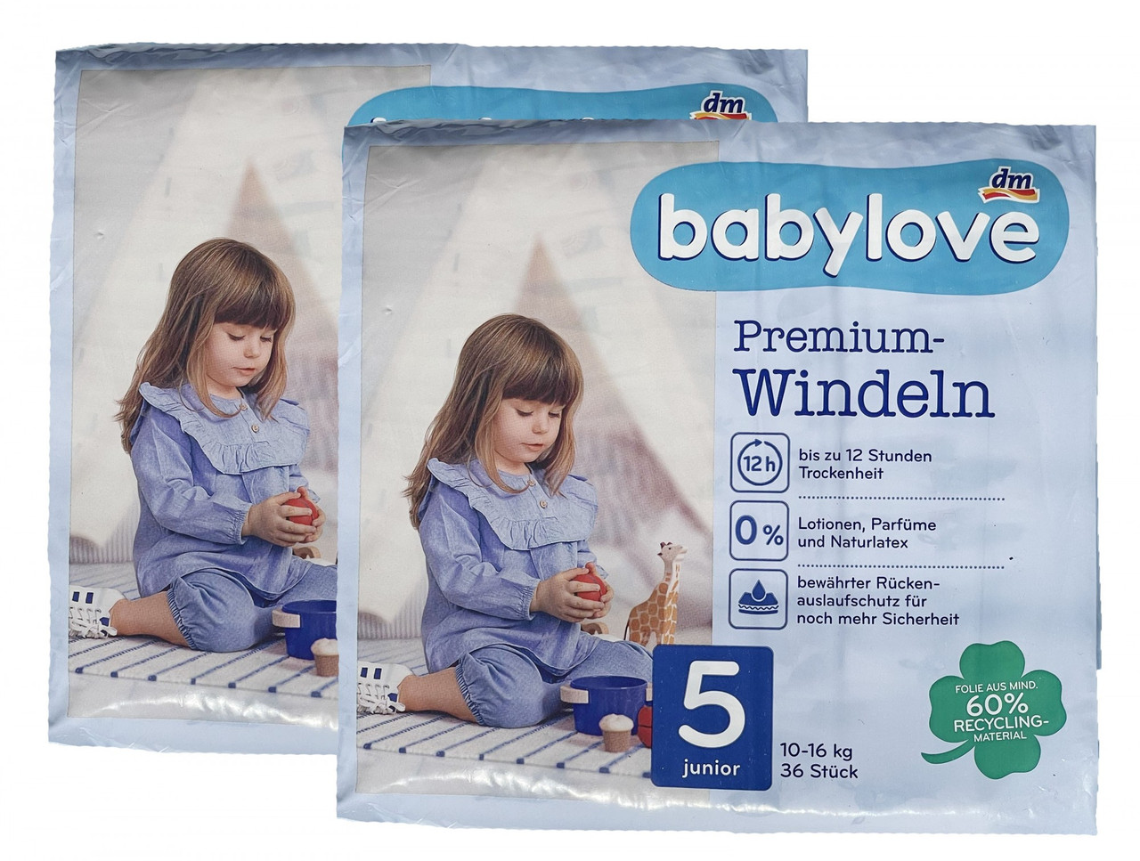 Дитячі одноразові підгузки Babylove Premium 5 Junior 10-16 кг 72 шт.