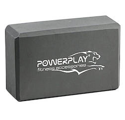 Блоки для йоги 2 шт. PowerPlay 4006 Yoga Brick EVA Сірі (пара)