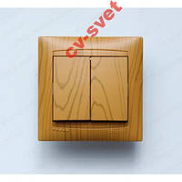 Вимикач двоклавішний Сакура Вільха LMR1405