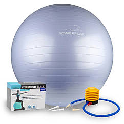 М'яч для фітнесу (фітбол) PowerPlay 4001 Ø75 cm Gymball  Sky Blue + помпа