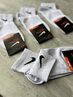 Носки Nike короткие спортивные носки Найк белые тренировочные с логотипом Adidas короткий 3
