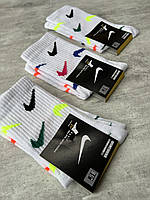 Носки Nike высокие спортивные носки Найк белые тренировочные с логотипом 18 ап