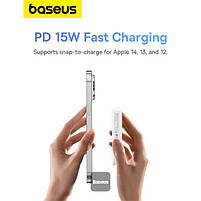 Портативна батарея Baseus MagPro Magnetic Bracket 5000mAh 20W, White, фото 7