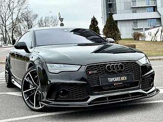 Спліттер Audi RS7 C7 (14-17) тюнінг обвіс губа переднього бампера (V1)