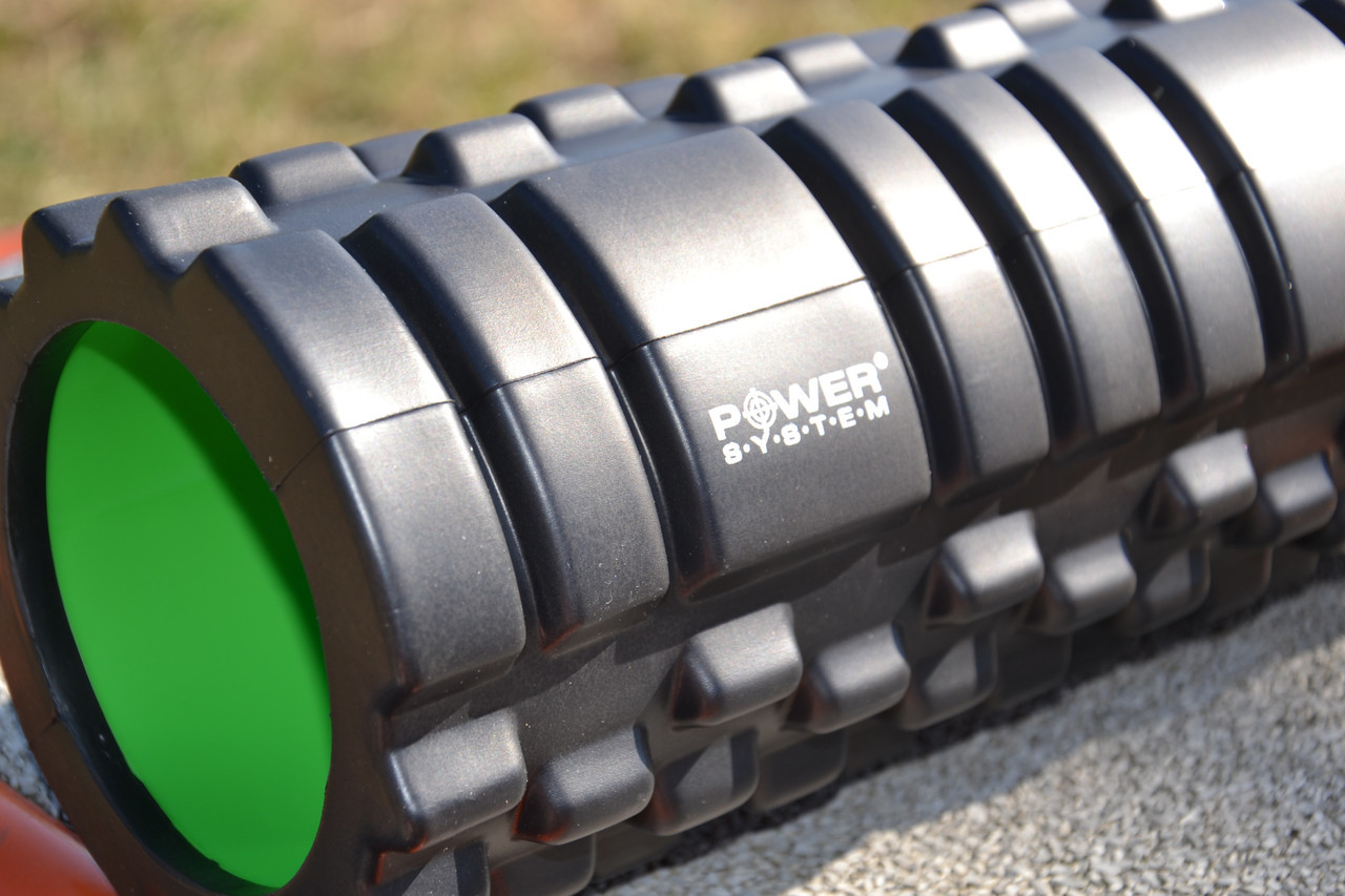 Масажний ролик (роллер) Power System PS-4050 Fitness Foam Roller Black/Green (33x15см.) - фото 6 - id-p2117535164