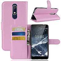 Чохол-книжка Litchie Wallet для Nokia 5.1 Світло-рожевий (hub_pXlO24470)