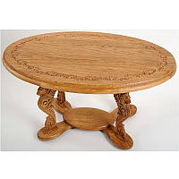 Резной журнальный кофейный чайный столик из дерева в гостинную, зал, спальню и кухню Львы