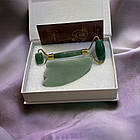 Ролик для особи і скребок гуаша з нефриту JADE ROLLER, фото 9