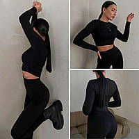YB_Жіночий костюм чорний з мікродайвінгу для тренувань Арт. 7010А270 42/44 Чорний
