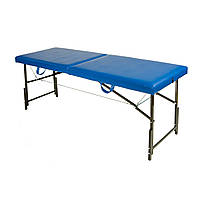 Кушетка для масажу з регулюванням висоти 190х70см, Складна масажна кушетка, Масажний стіл м'який Синій