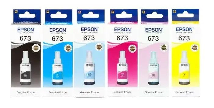 Комплект Оригінального чорнила Epson L800/L805/L810/L850/L1800 №673 (B/C/LC/M/LM/Y) 6х70ml