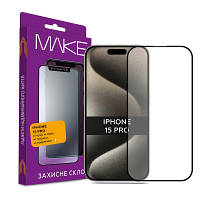 Стекло защитное MAKE Apple iPhone 15 Pro (MGF-AI15P) p