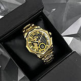 Чоловічий повсякденний механічний годинник Ukrwatch 024GD Тризуб золото Gold, фото 2