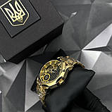 Чоловічий повсякденний механічний годинник Ukrwatch 024GD Тризуб золото Gold, фото 5