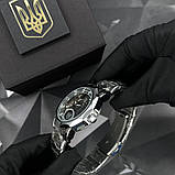 Чоловічий повсякденний механічний годинник Ukrwatch 024SI Тризуб срібло Silver, фото 5