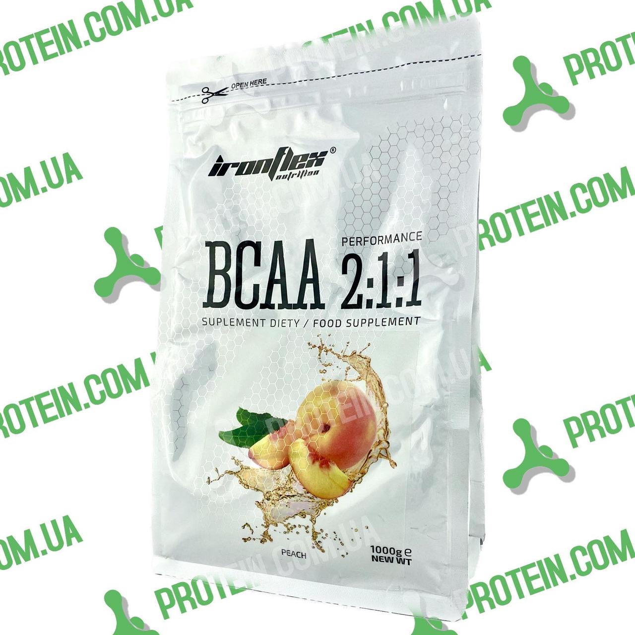 Амінокислоти IronFlex BCAA Performance 2-1-1 1000 г Персик Peach