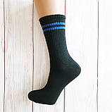 Шкарпетки Житомир тенісні високі чорні с кольоровою полоскою 37-39р | 12 пар, фото 3