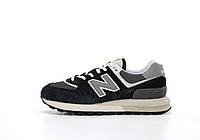 Черно-белые замшевые мужские кроссовки New Balance 574 Legacy