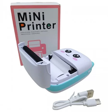 Дитячий міні Bluetooth принтер для фотографій та етикеток "Mini Printer CAT" синій, фото 4