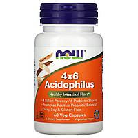 Пробиотики 4x6 Acidophilus Now Foods 60 растительных капсул