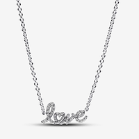 Серебряное ожерелье Pandora Сияющая рукописная любовь