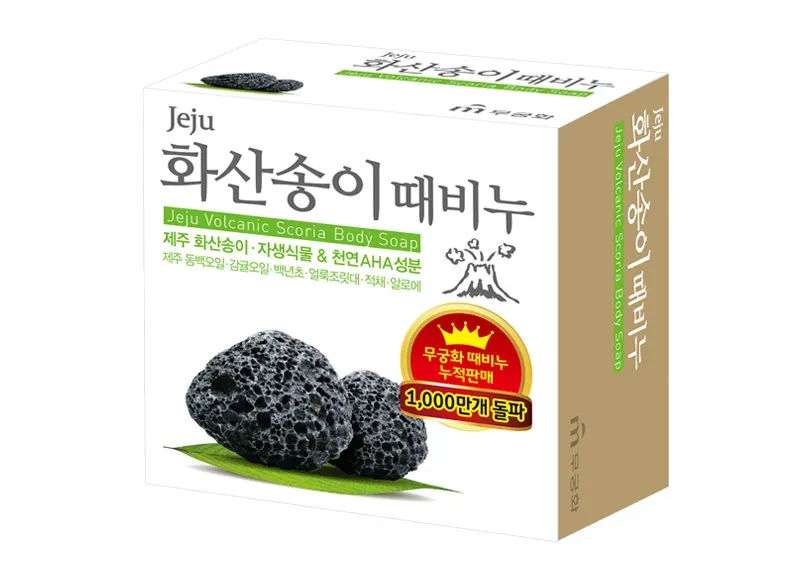 Мило з вулканічним пеплом Mukunghwa Jeju Volcanic Scoria Body Soap для глибокого очищення та пілінгу 100 г