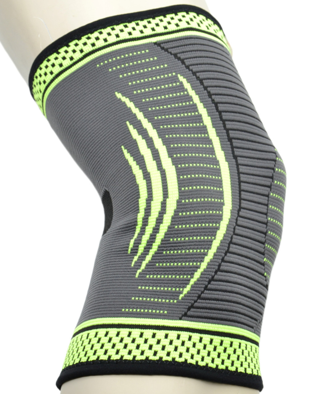 Компресійний наколінник MadMax MFA-284 3D Compressive knee support Dark grey/Neon green (1шт.) L - фото 6 - id-p2117581047