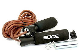 Скакалка шкіряна EDGE Pro Line 300см. з обважювачами ESK-2 чорна