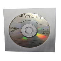 Диски Verbatim DVD-RW 4,7Gb/4x в конверте