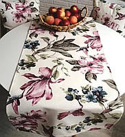Раннер дорожка на стол хлопковая или наборы салфеток птицы и розовые цветы