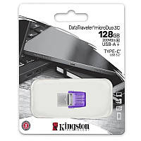 Флеш пямять128Gb Kingston USB 3.2 DT MicroDuo, Type-C / USB (200Mb/s)