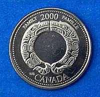 Монета Канады 25 центов 2000 г. Семья