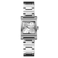 Женские квадратные наручные часы с металлическим браслетом Skmei 1388SI Silver