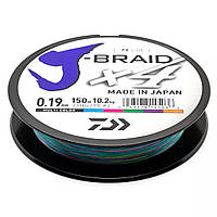 Шнур Daiwa J-Braid X4E 150m Multi Color #2.0/0,19mm 10,2kg