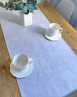 Раннер дорожка на стол хлопковая или наборы салфеток мрамор серый