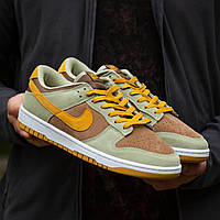 Мужские кроссовки Nike SB Dunk Brown\Haki, Вьетнам, Замша, 37-45, арт 1319