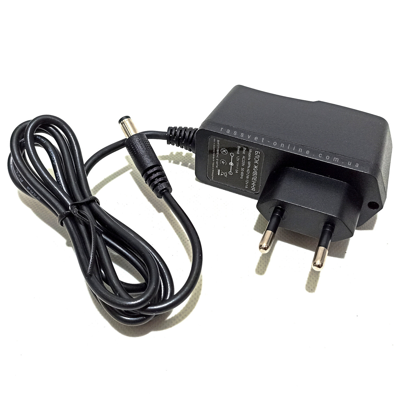 Розеткові блоки живлення 12 В 1 А 12 Вт (12 V 1 А 12 W) 5,5мм для світлодіодних стріт, фото 1