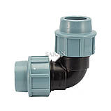 Коліно затискне 110 х 110 для поліетиленових ПНД труб, фото 2