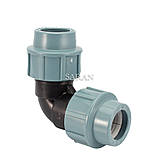 Коліно затискне 25х25 для поліетиленових ПНД труб, фото 2