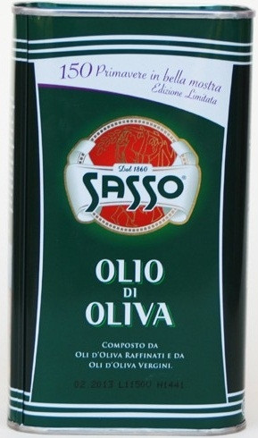 Оливкова олія Sasso Olio di Oliva, суміш рафінованого та extra vergine ж/б 1 л.